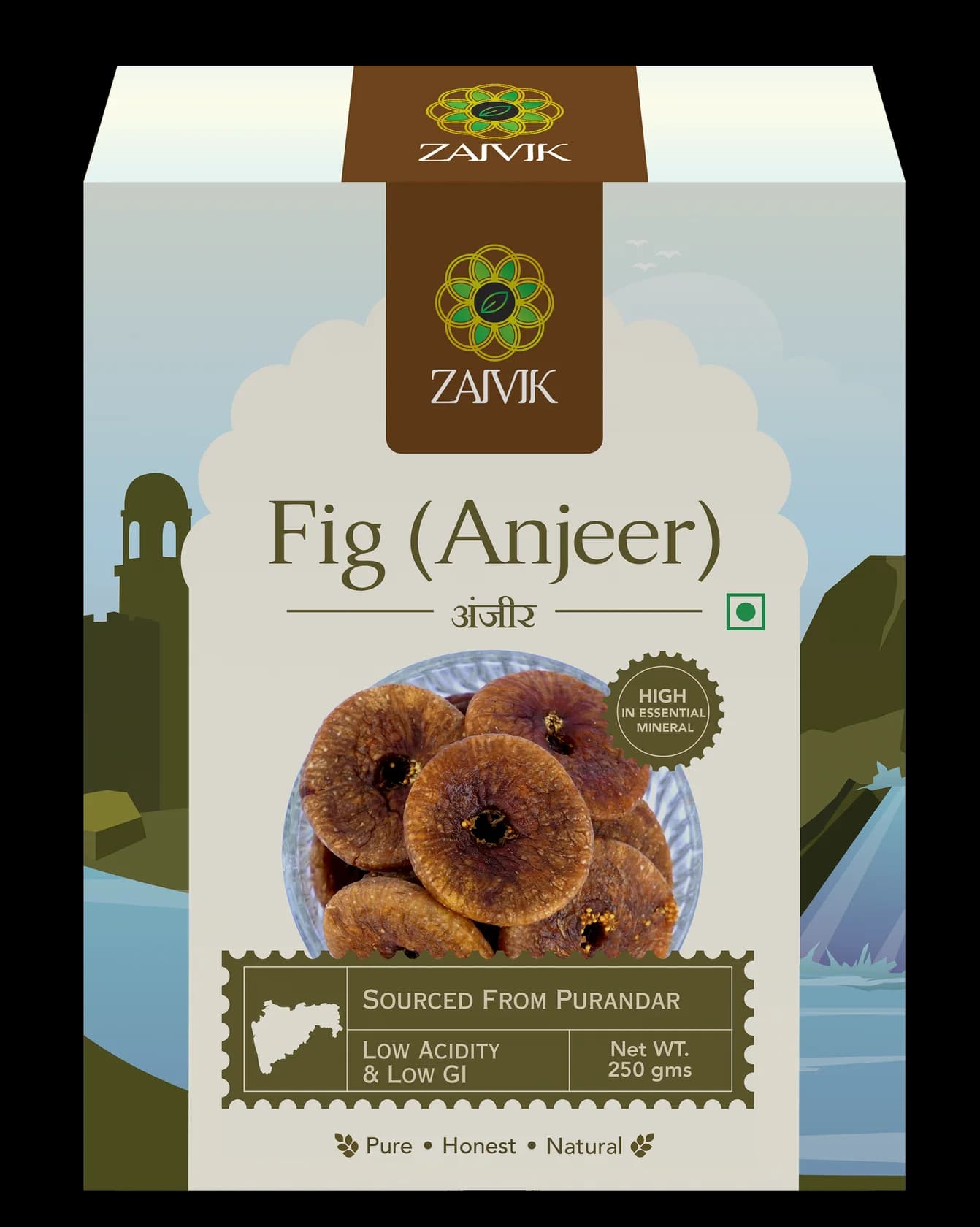 Anjeer (Dried Fig) 250 g front packaging mockup
