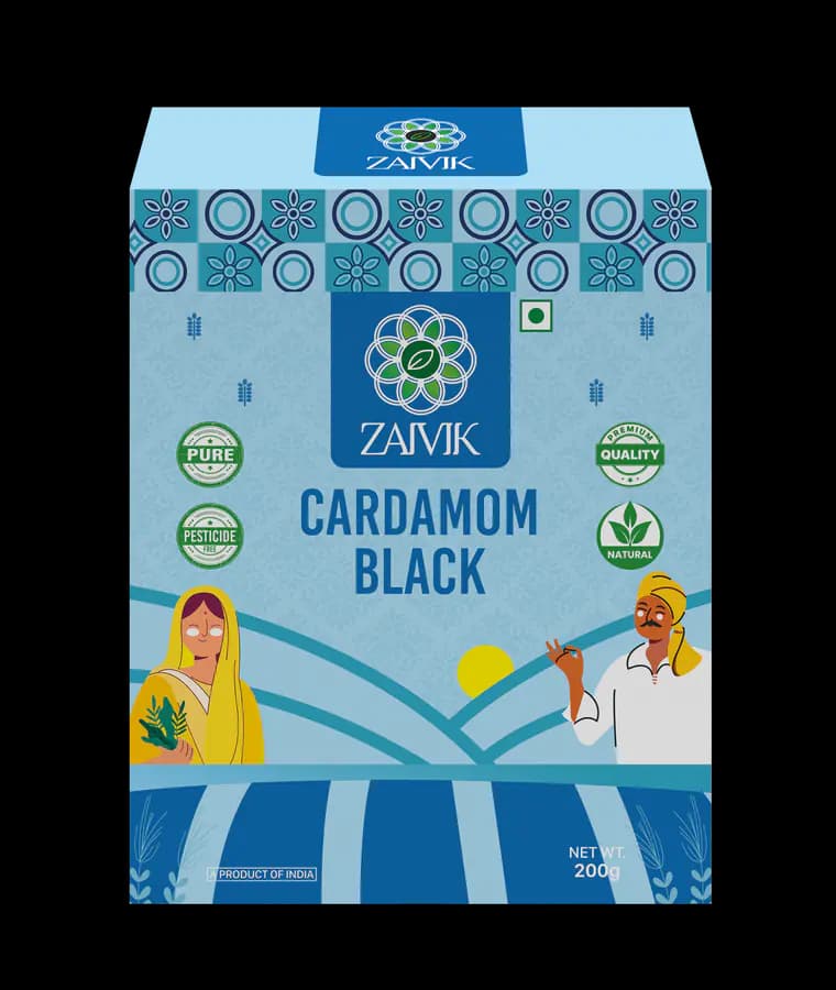 Black Cardamom 100 g front packaging mockup