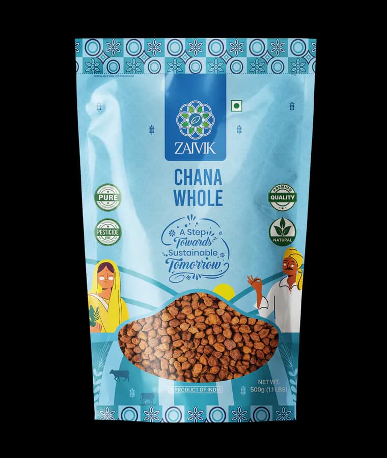 Chana Whole 500 g front packaging mockup