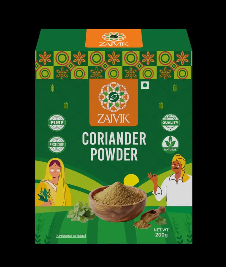 Coriander Powder 200 g front packaging mockup