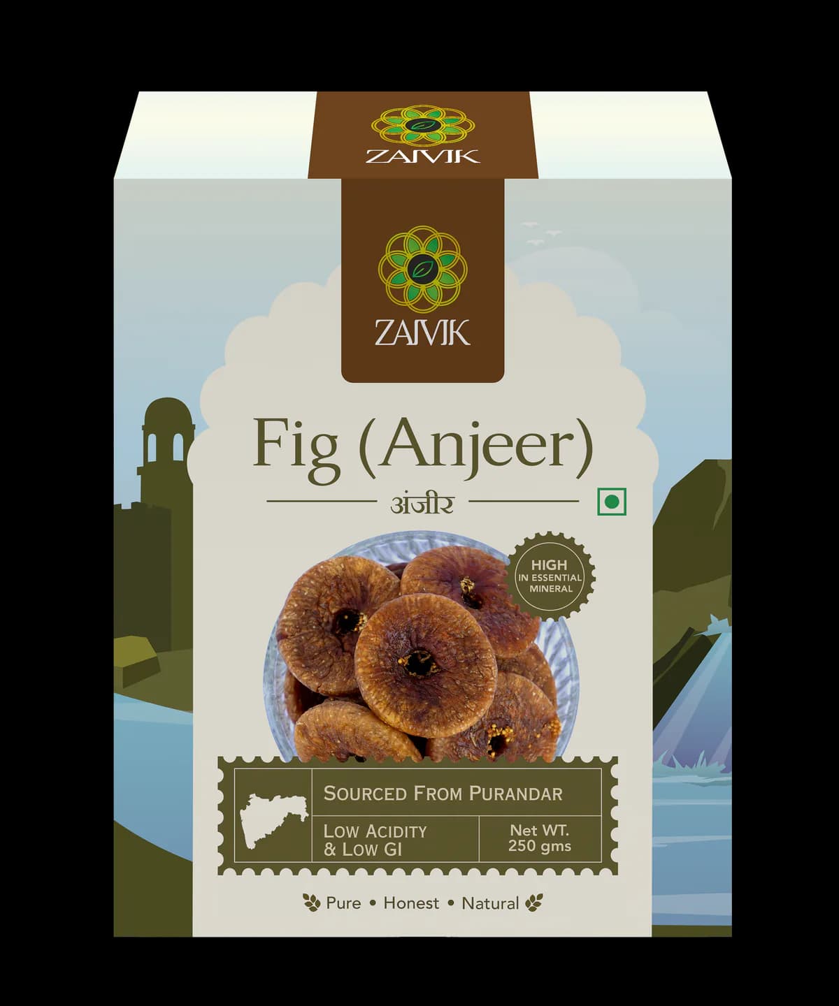 Anjeer (Dried Fig) 250 g front packaging mockup