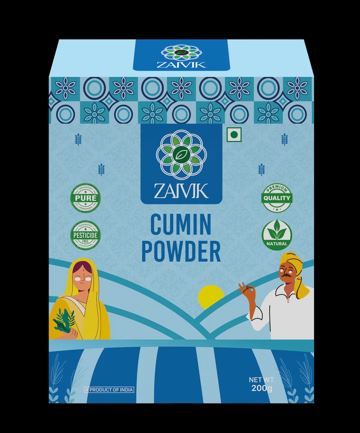 Cumin Powder 200 g front packaging mockup