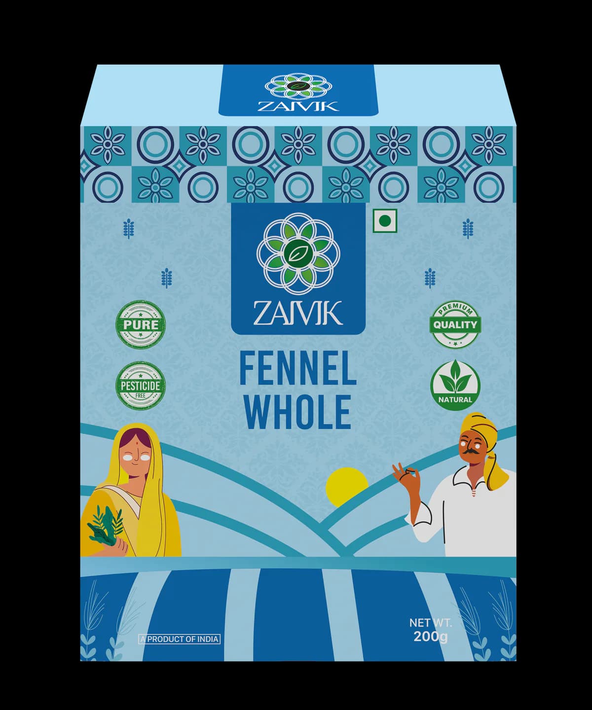 Fennel 200 g front packaging mockup