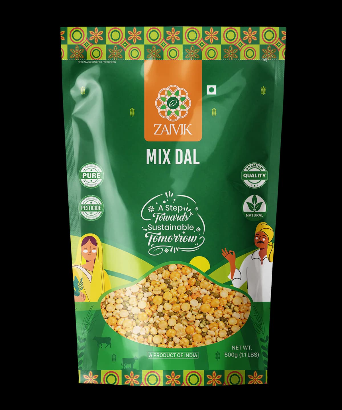 Mix Dal 500 g front packaging mockup