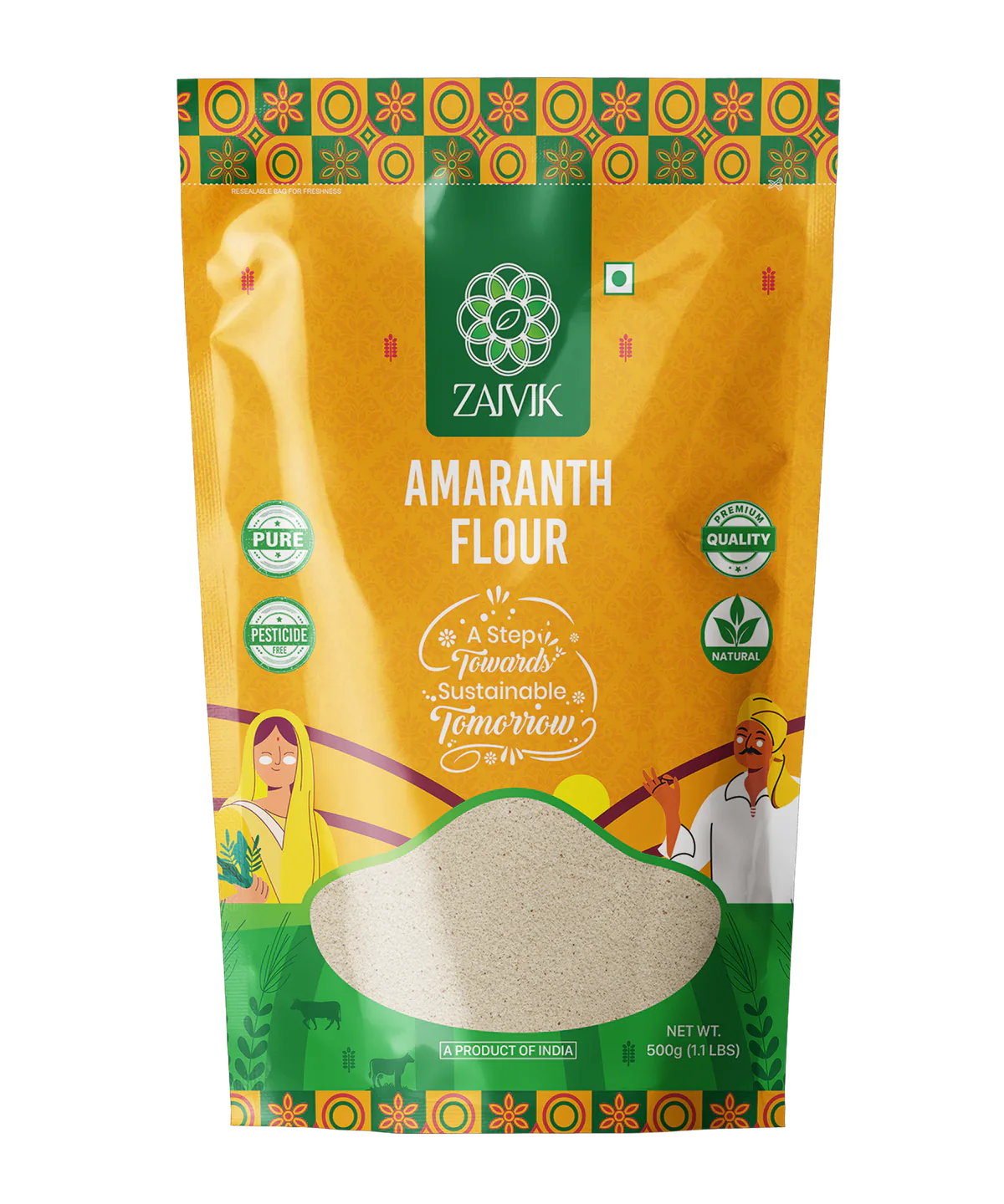 Zaivik Amaranth Flour 500 g front packaging