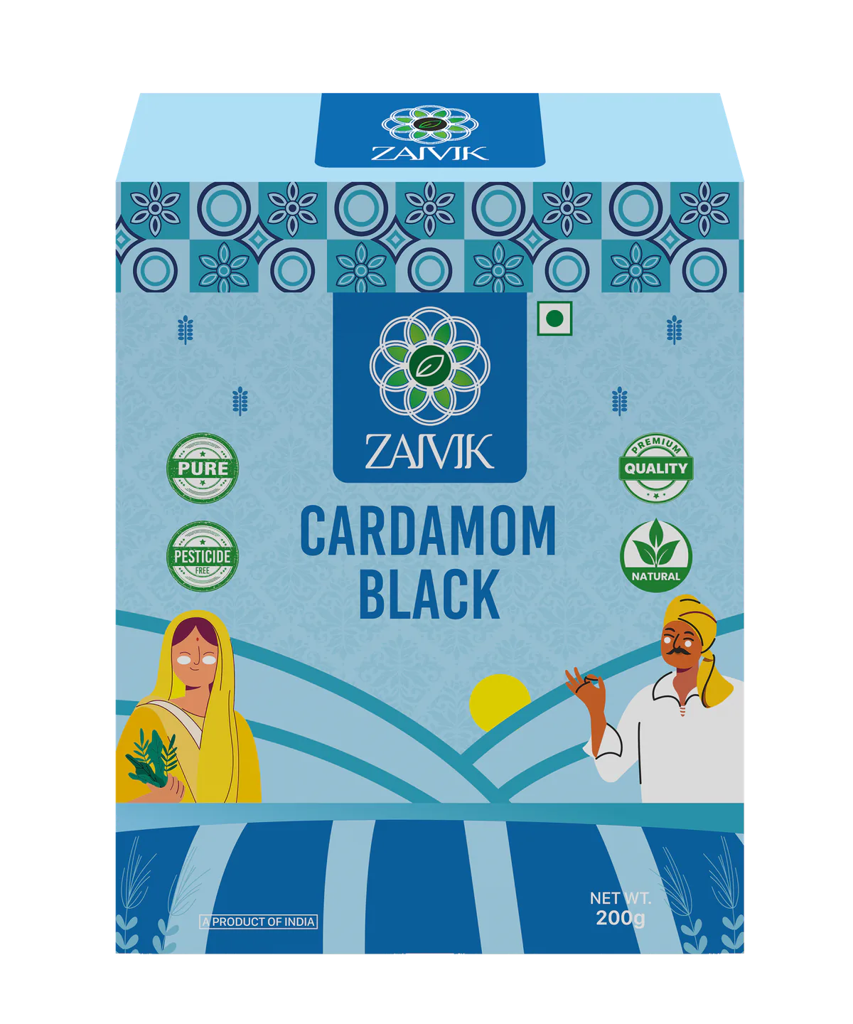 Zaivik Black Cardamom 100 g front packaging