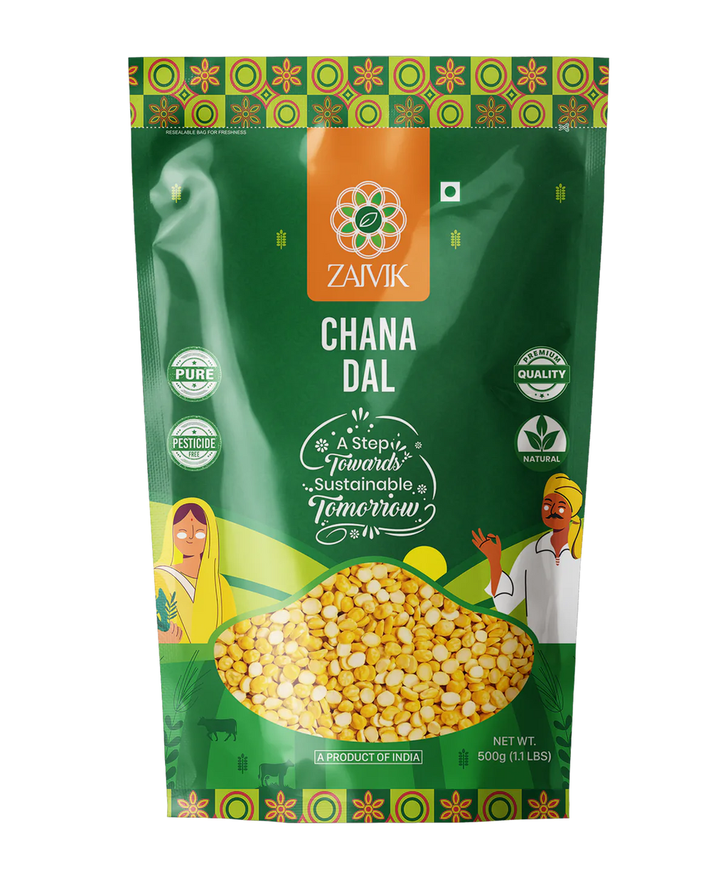 Zaivik Chana Dal 500 g front packaging