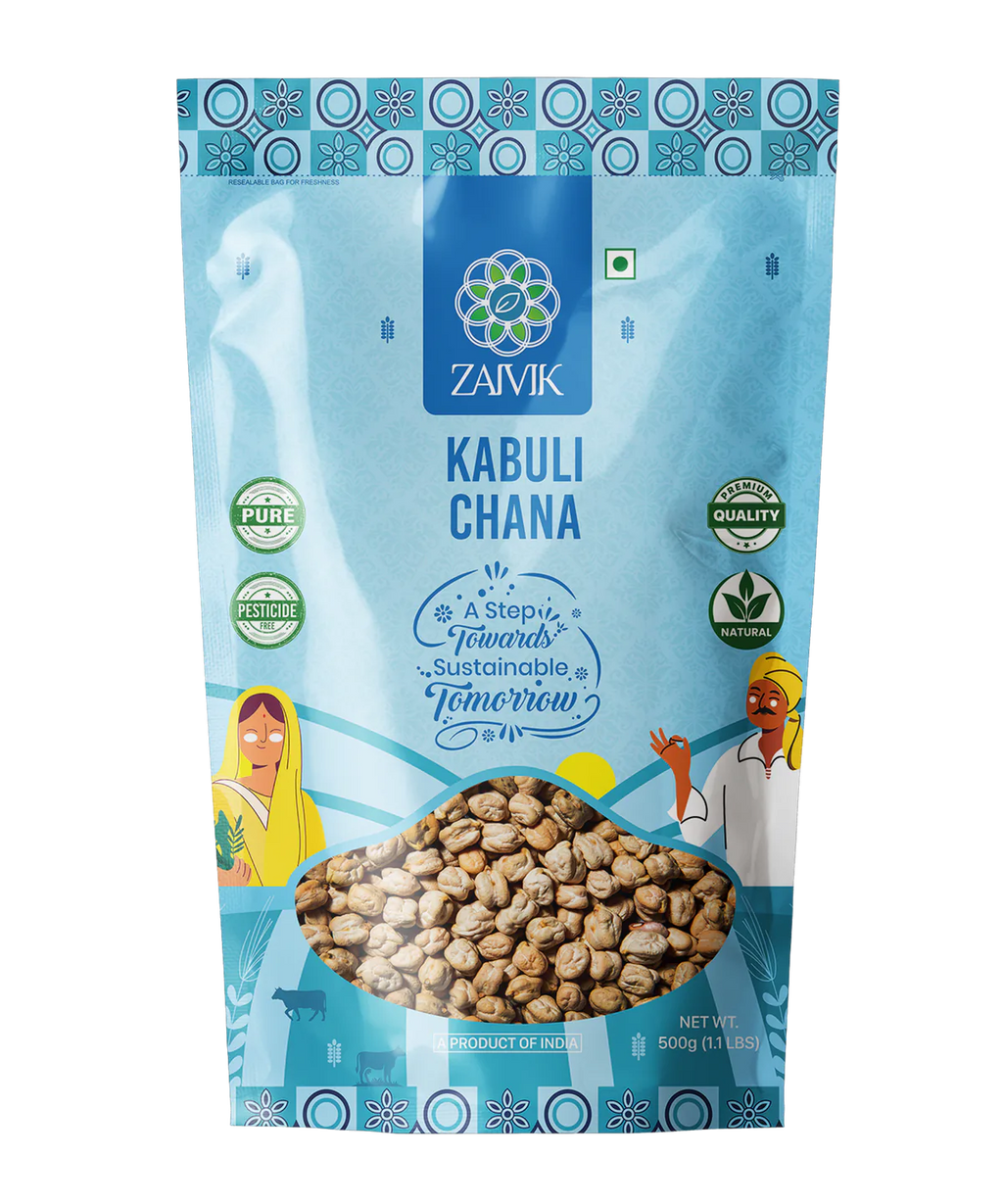 Zaivik Kabuli Chana -Double Dollar 500 g front packaging