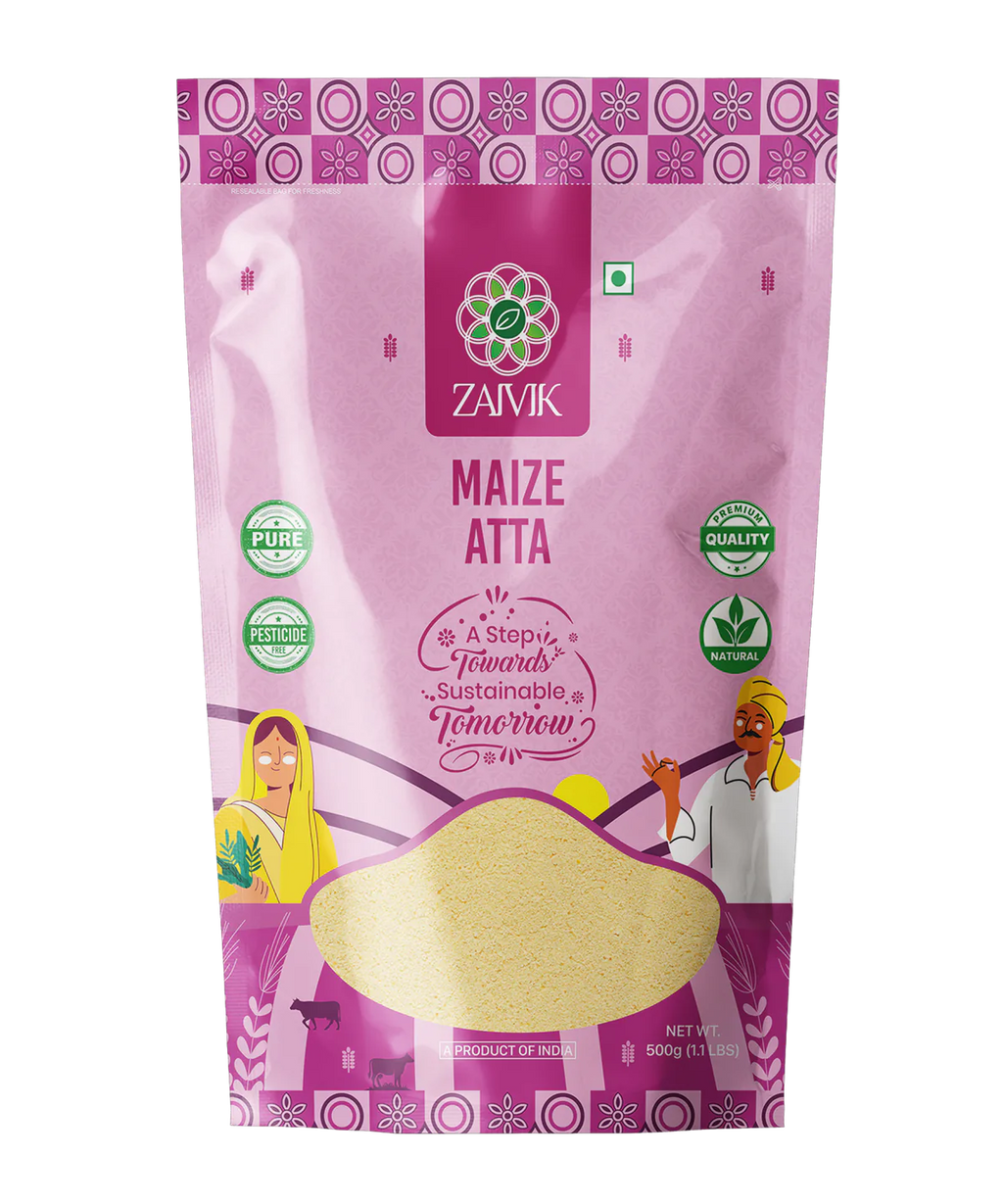 Zaivik Maize Atta 500 g front packaging