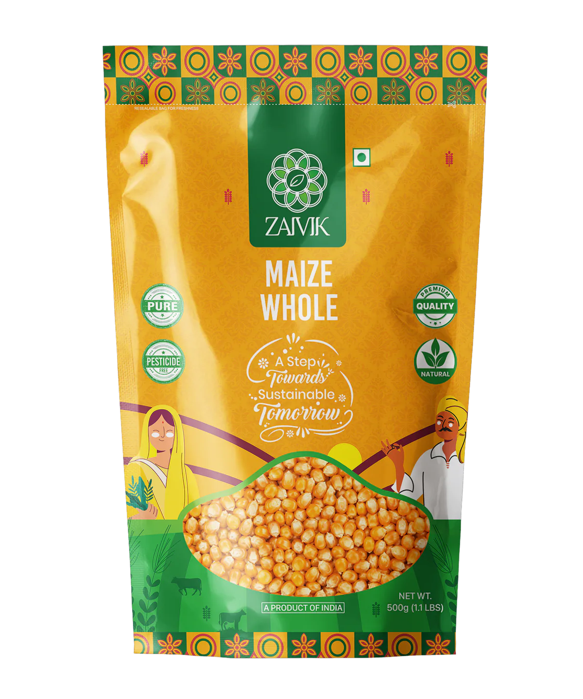Zaivik Maize Whole 500 g front packaging