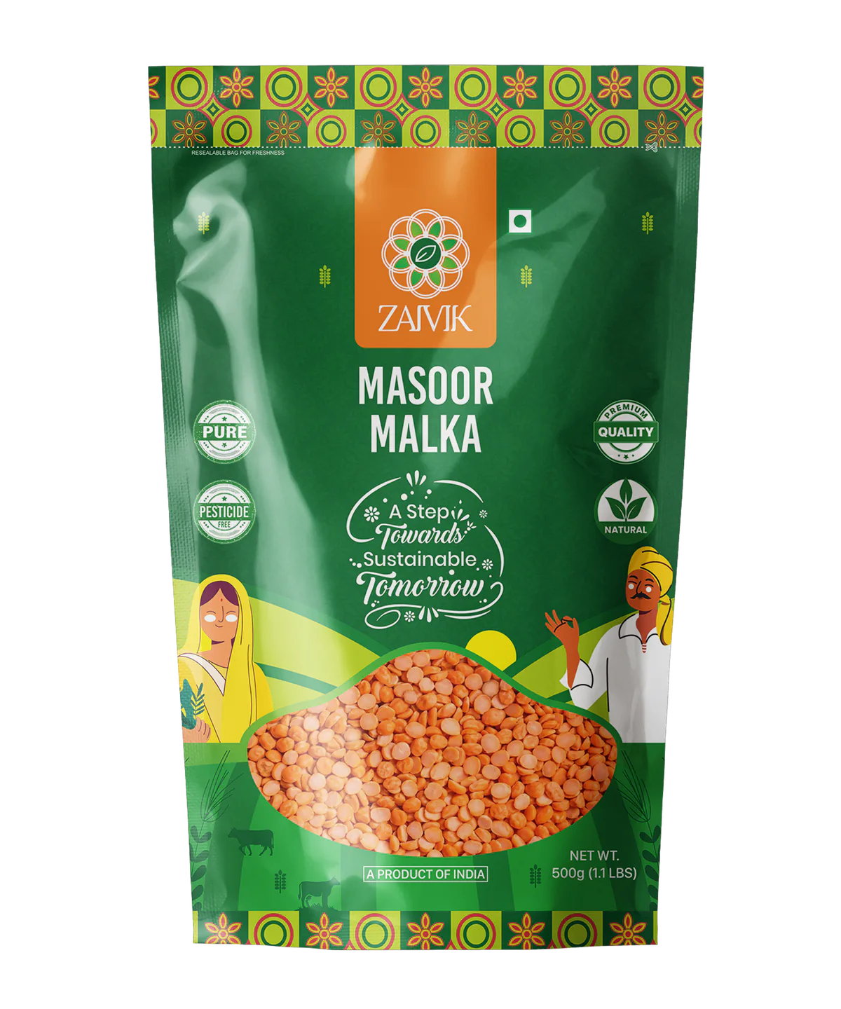 Zaivik Masoor Malka 500 g front packaging