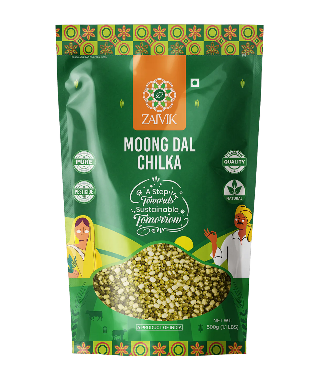 Zaivik Moong Dal Chhilka 500 g front packaging