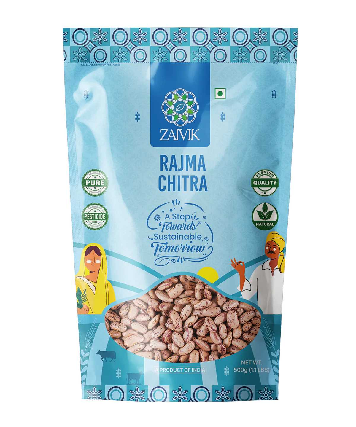 Zaivik Rajma Chitra 500 g front packaging