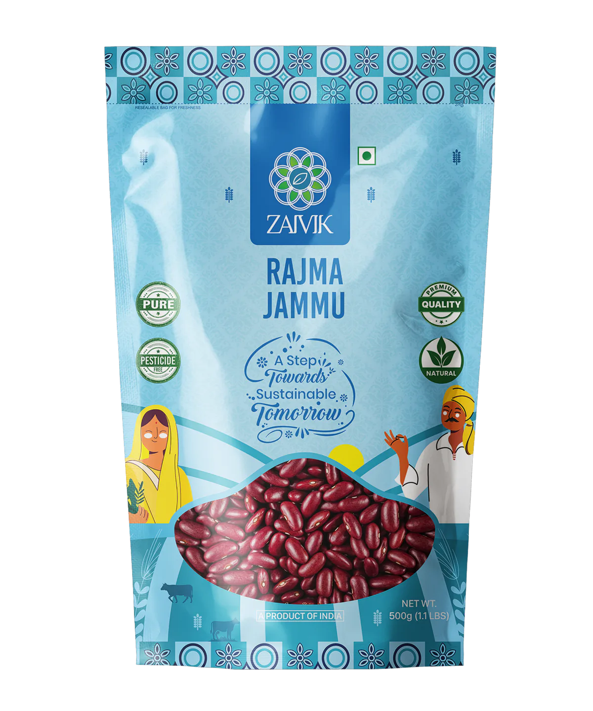Zaivik Rajma Jammu 500 g front packaging