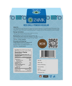 Zaivik Red Chilli Powder 200 g back packaging