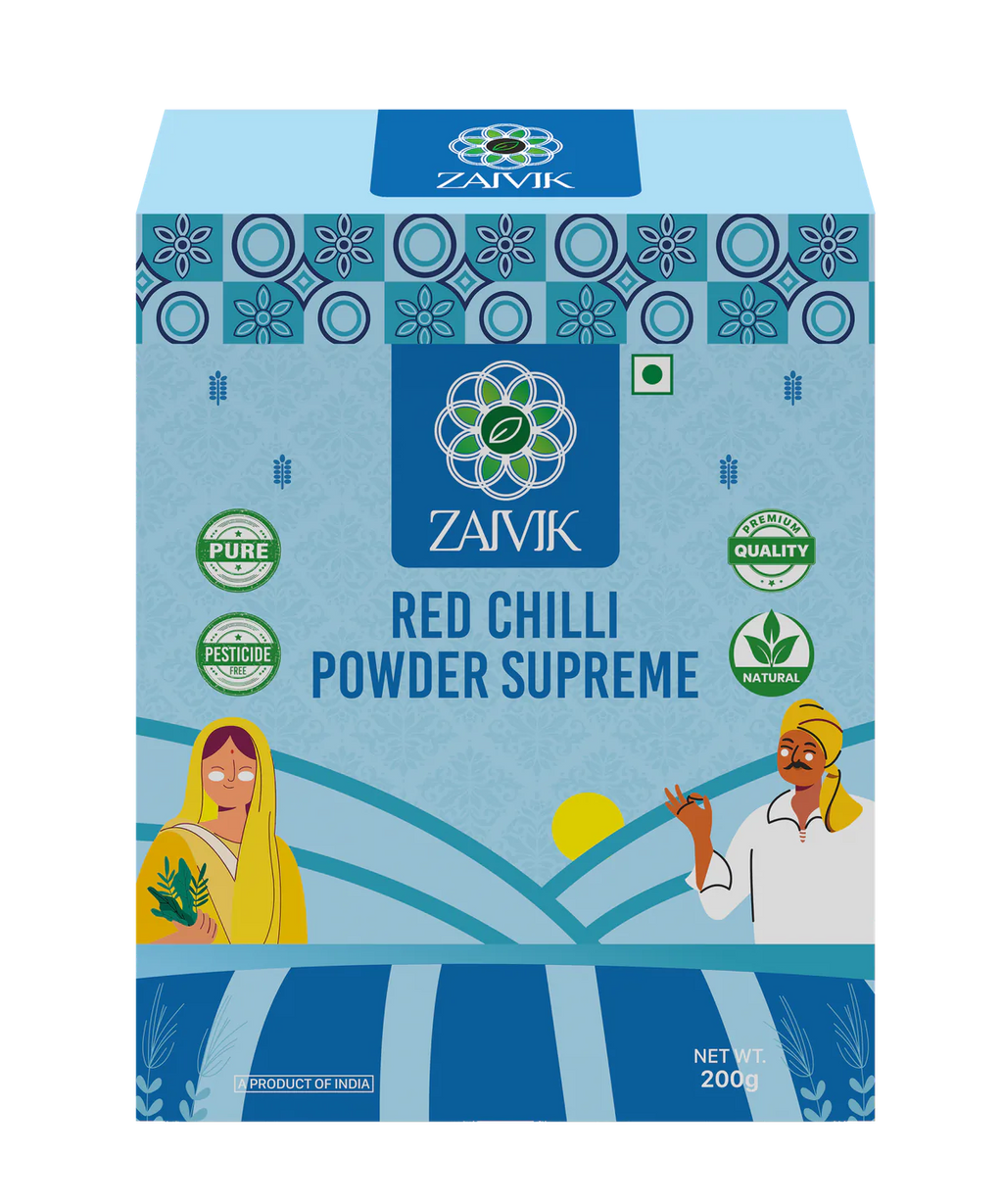 Zaivik Red Chilli Powder — Supreme 200 g front packaging