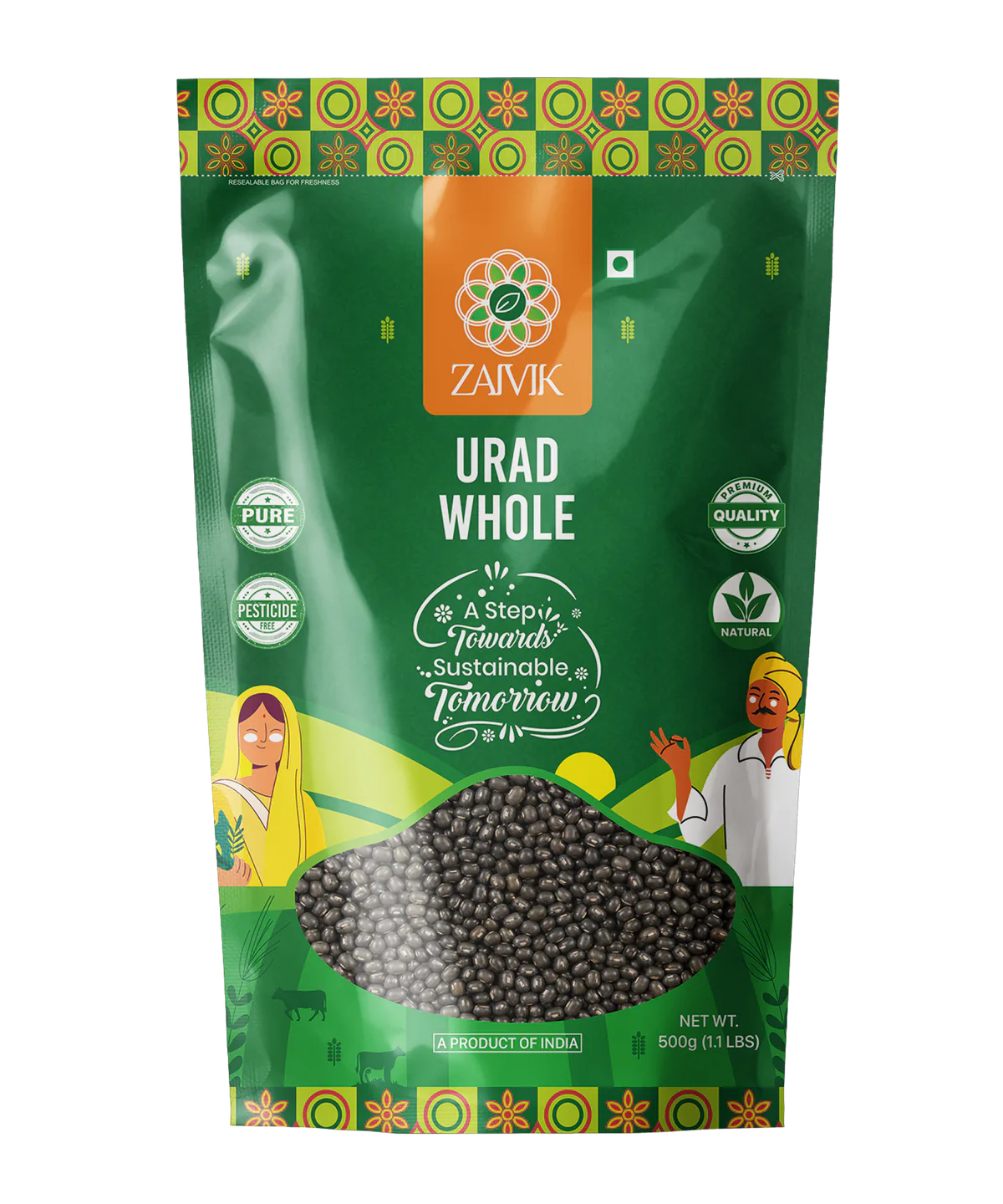 Zaivik Urad Whole 500 g front packaging