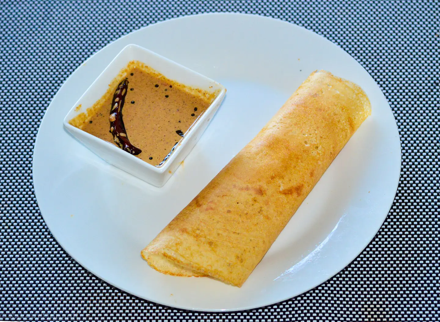 Plain Dosa with Peanut Chutney
