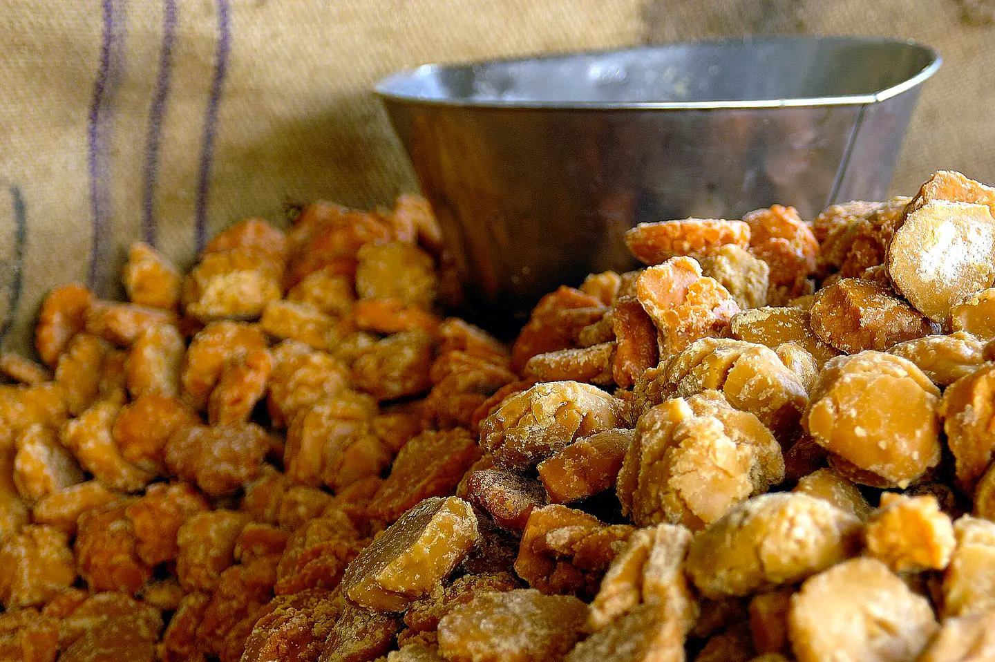 (2) Raw sugar jaggery gud Punjab India