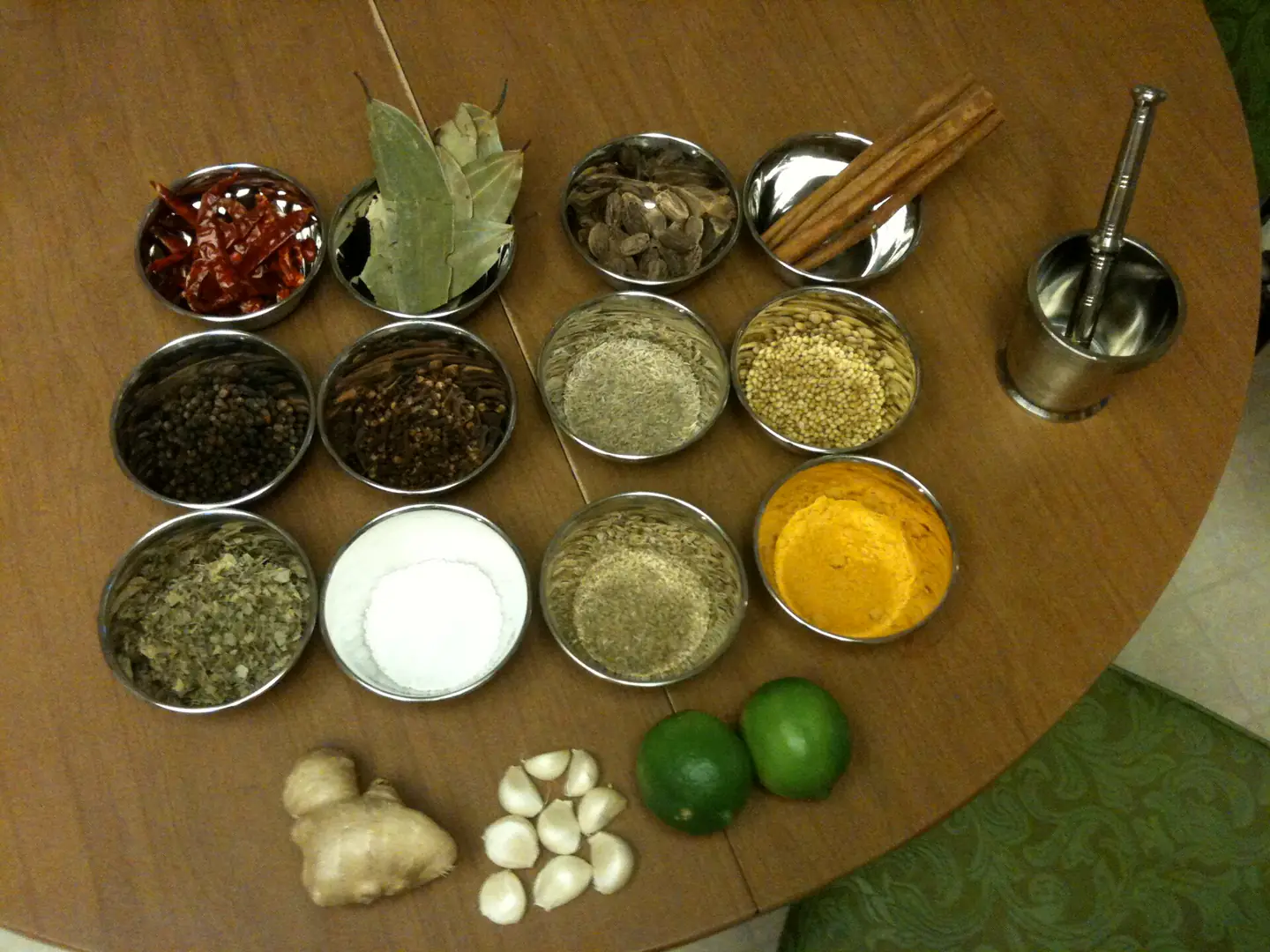 Outlay of most of the Spices and Seasonings used to make Butter Chicken (Murgh Makhani)